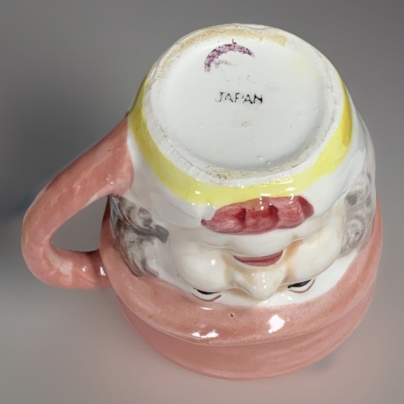 Toby Novelty Ceramic Pitcher + Mug Set Character Face Soldier Quirky 2 Pcs VTG - Picture 10 of 12